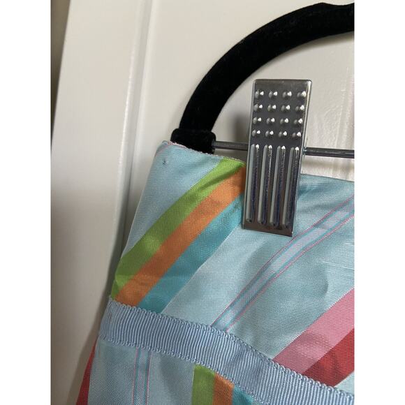 Rachelle Womens Skirt Sz 6 Blue Pink Orange Green Satin Striped Lace NEW - Picture 5 of 6